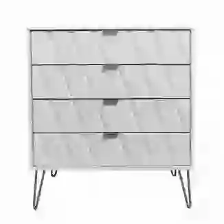 Diamond 4 Drawer Chest Gold Legs In White or Pink or Blue or Grey